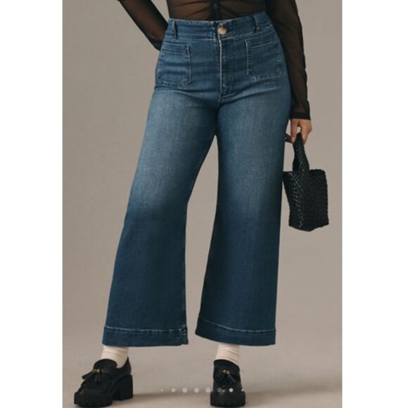Anthropologie Blue Cropped Ankle Jeans - Picture 7 of 11
